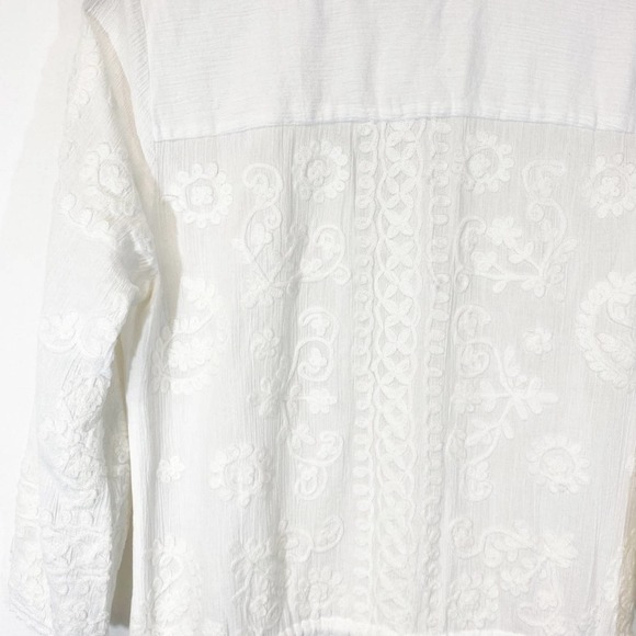 Soft Surroundings White/Cream Embroidered Swim Suit Cover Up Dress Cotto… - Picture 9 of 10